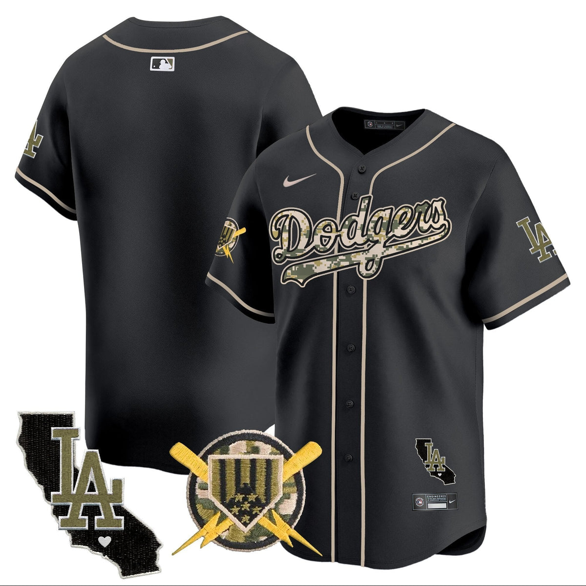 Los Angeles Dodgers Armed Forces Day Vapor Premier Limited Jersey - Stitched