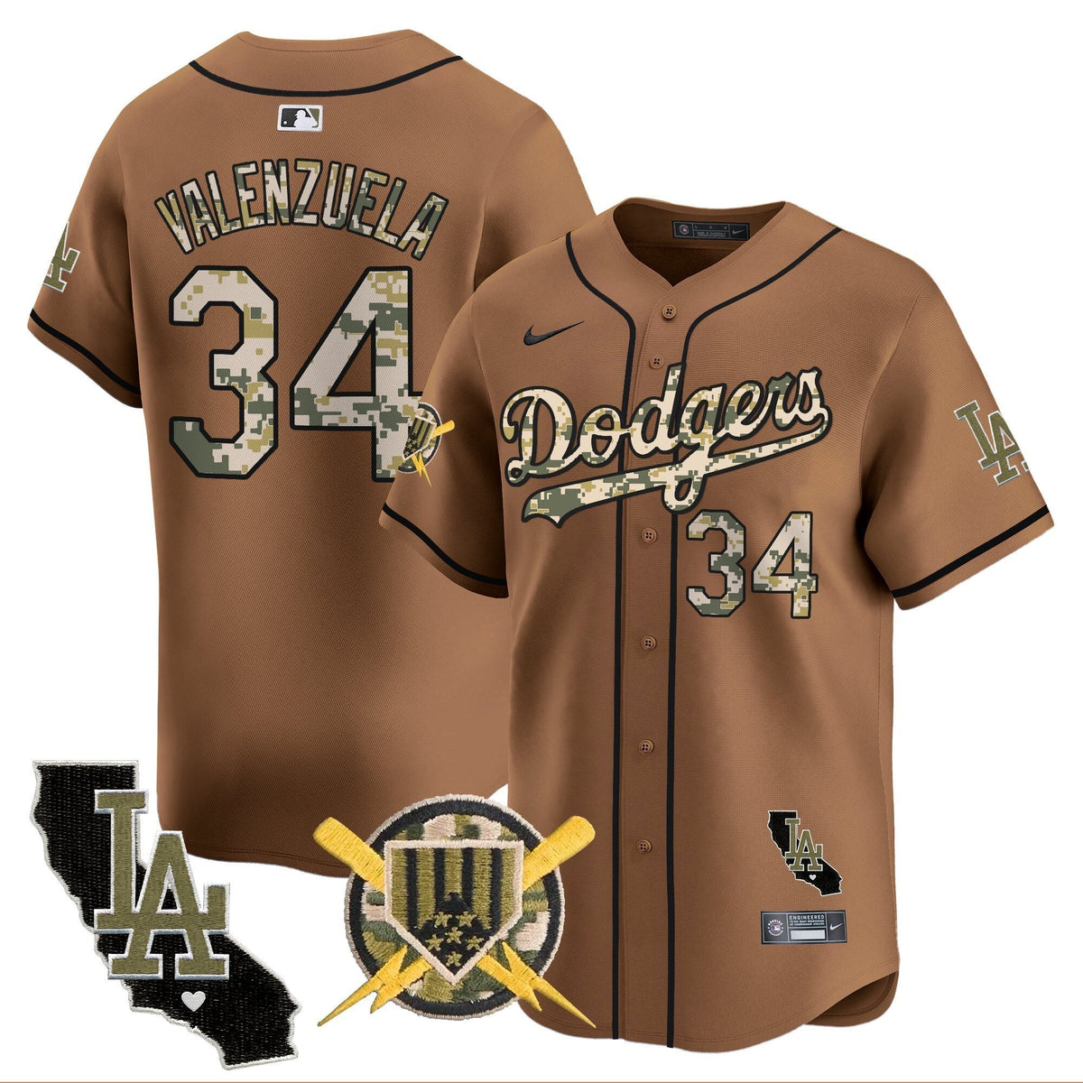 Los Angeles Dodgers Armed Forces Day Vapor Premier Limited Jersey - Stitched