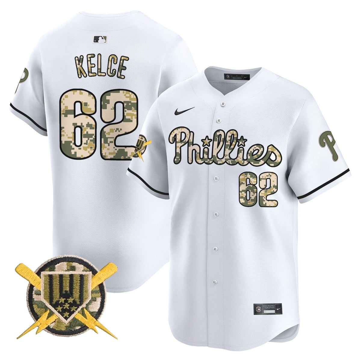 Philadelphia Phillies Armed Forces Day Vapor Premier Limited Jersey - Stitched