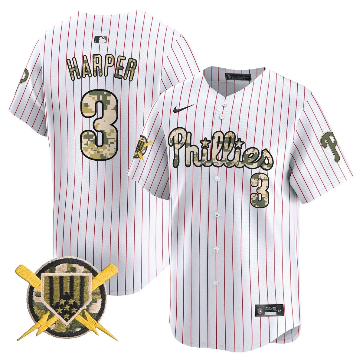 Philadelphia Phillies Armed Forces Day Vapor Premier Limited Jersey - Stitched