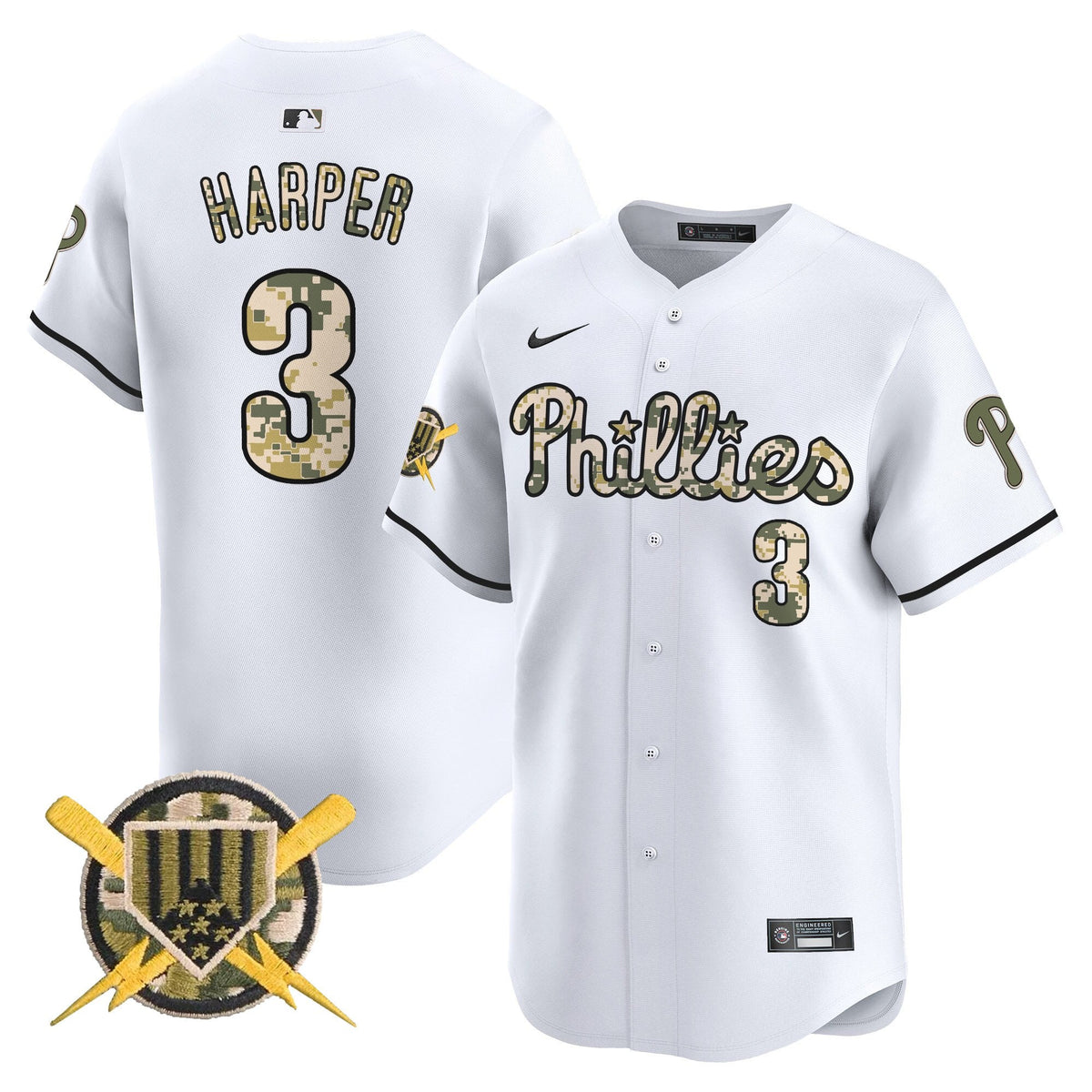 Philadelphia Phillies Armed Forces Day Vapor Premier Limited Jersey - Stitched