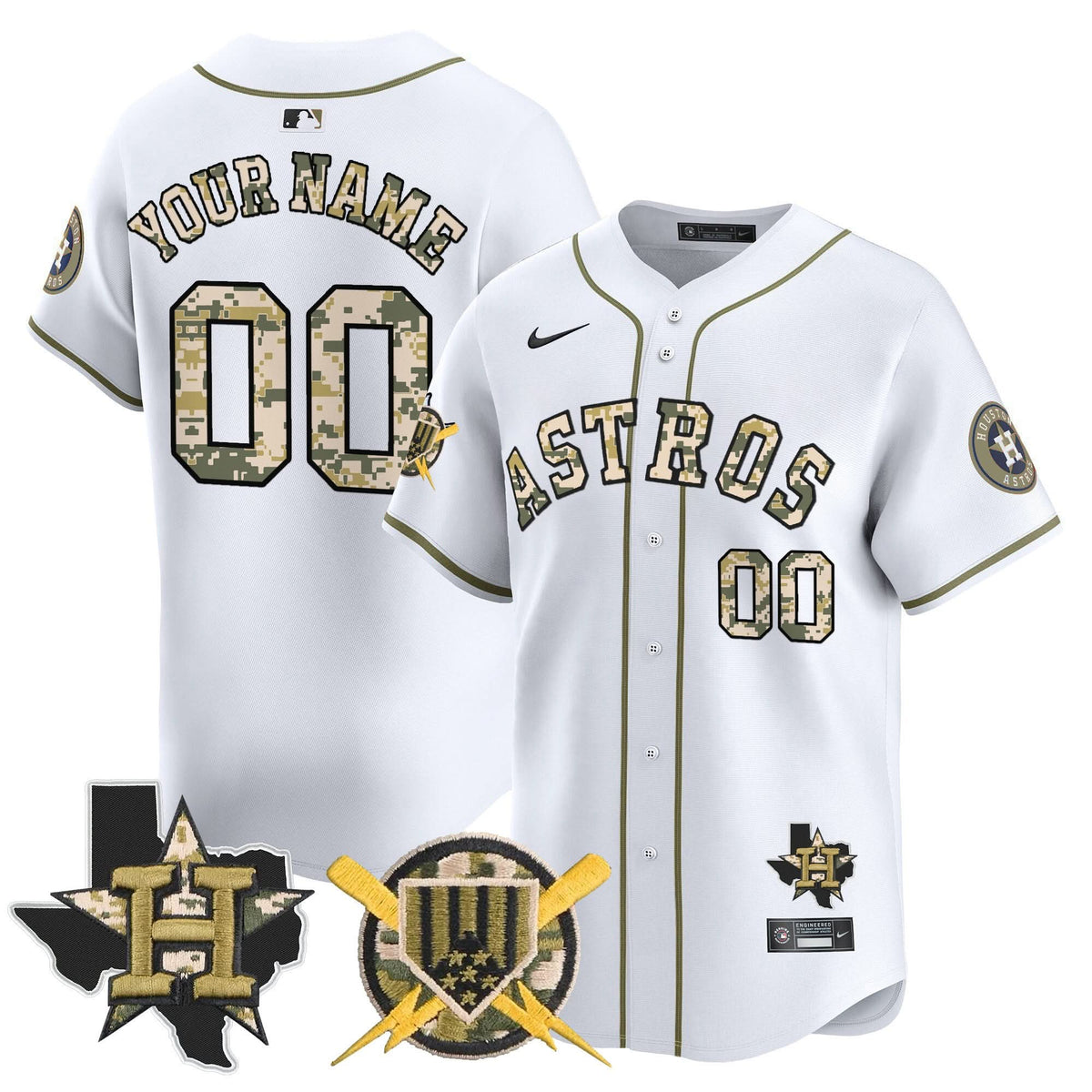 Houston Astros Armed Forces Day Vapor Premier Limited Custom Jersey V2 - Stitched-Cuztomshoes