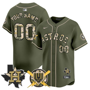 Houston Astros Armed Forces Day Vapor Premier Limited Custom Jersey V2 - Stitched-Cuztomshoes