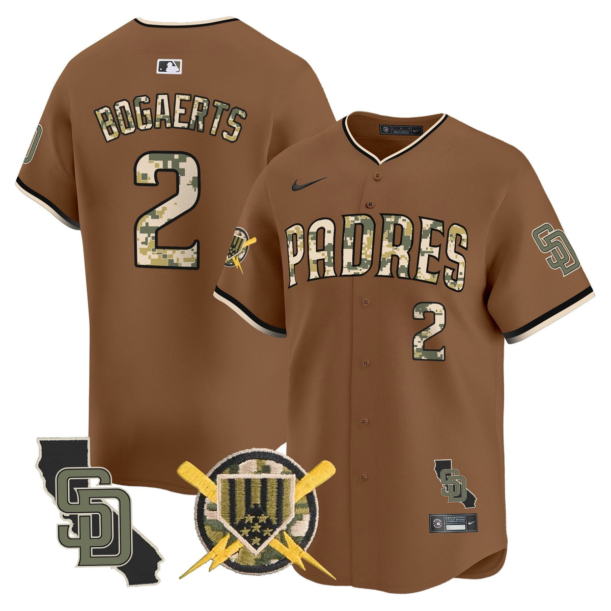 San Diego Padres Armed Forces Day Vapor Premier Limited Jersey - Stitched