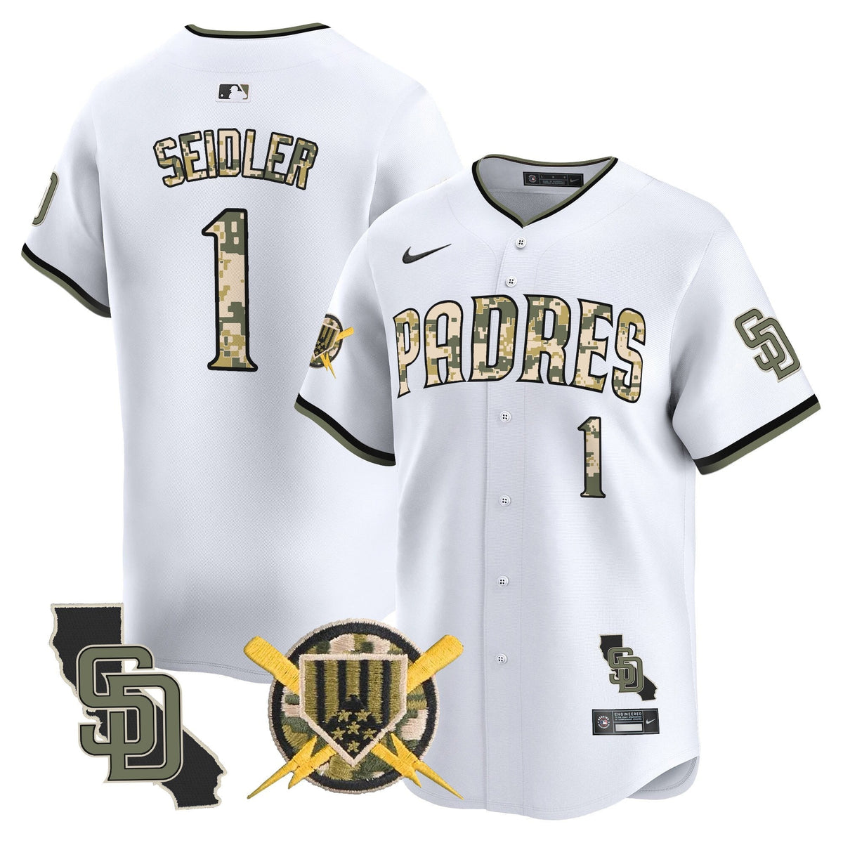 San Diego Padres Armed Forces Day Vapor Premier Limited Jersey - Stitched