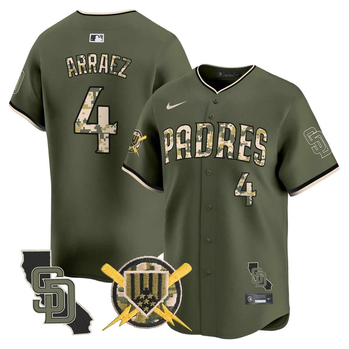 San Diego Padres Armed Forces Day Vapor Premier Limited Jersey - Stitched