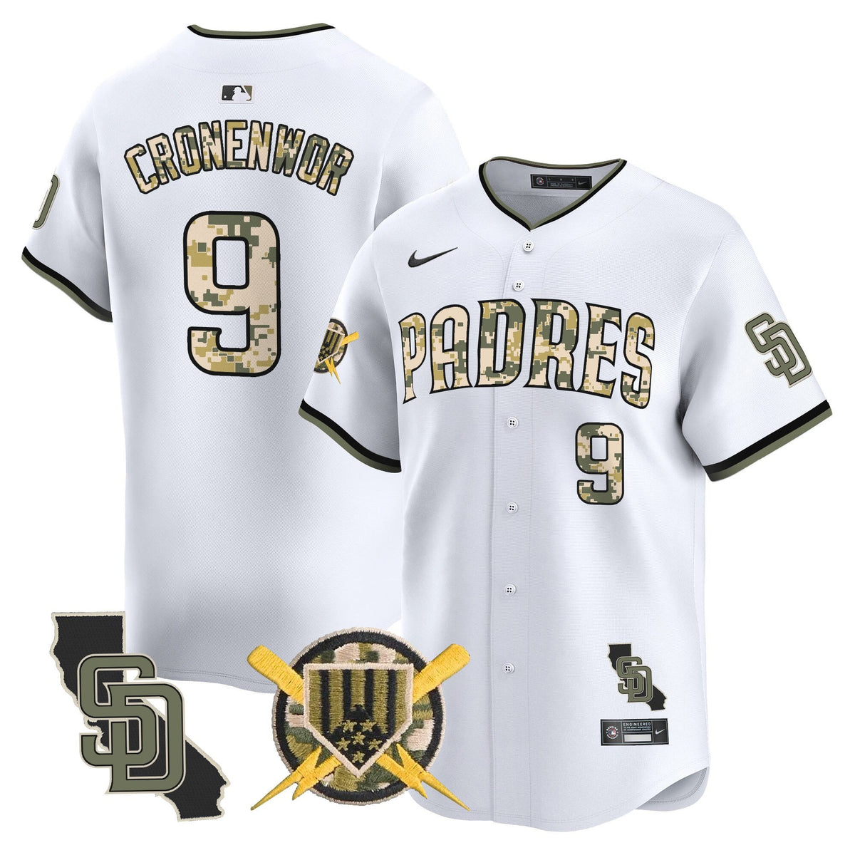 San Diego Padres Armed Forces Day Vapor Premier Limited Jersey - Stitched