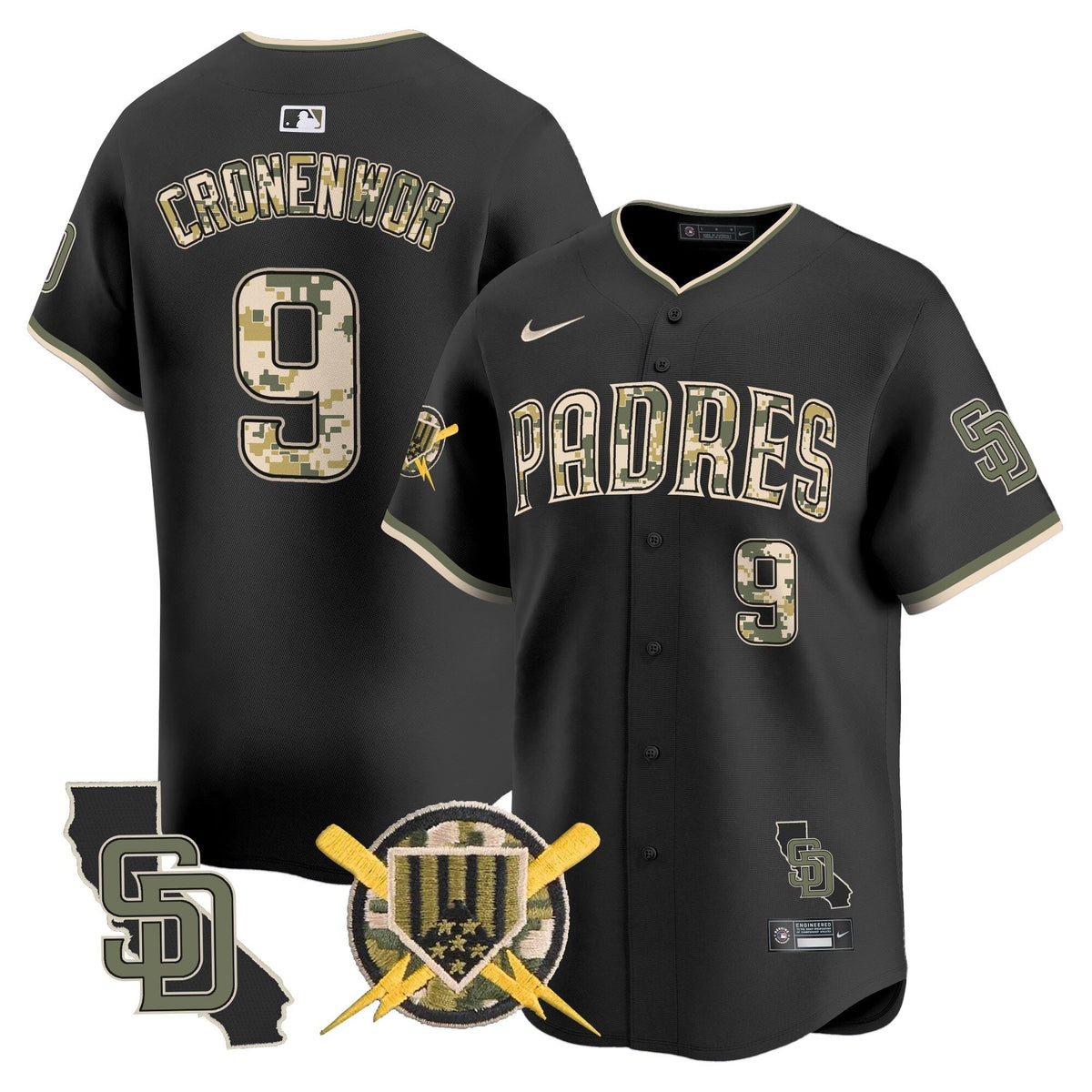 San Diego Padres Armed Forces Day Vapor Premier Limited Jersey - Stitched
