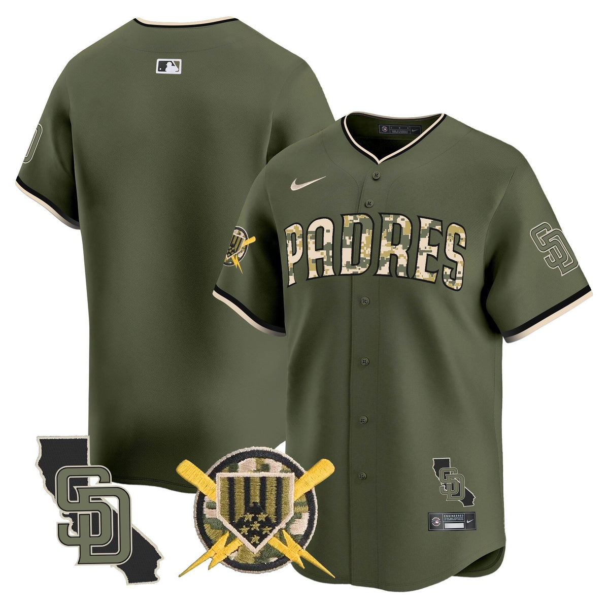 San Diego Padres Armed Forces Day Vapor Premier Limited Jersey - Stitched