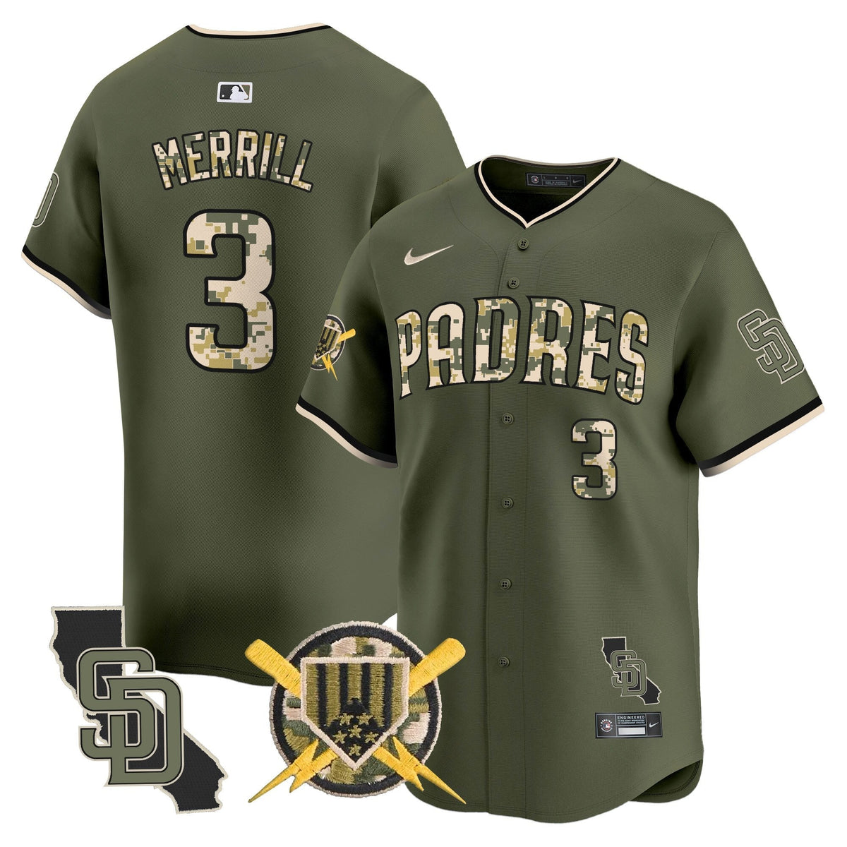 San Diego Padres Armed Forces Day Vapor Premier Limited Jersey - Stitched