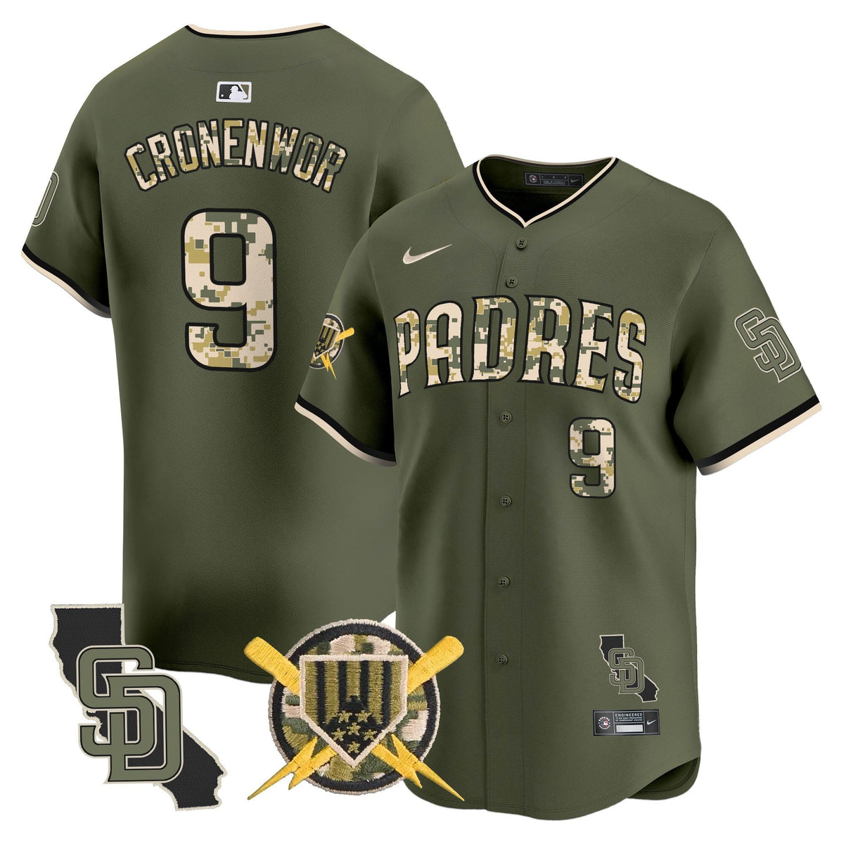 San Diego Padres Armed Forces Day Vapor Premier Limited Jersey - Stitched