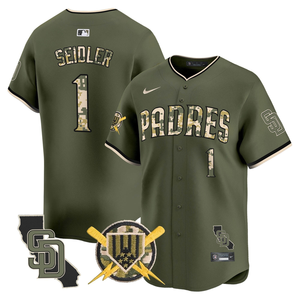 San Diego Padres Armed Forces Day Vapor Premier Limited Jersey - Stitched