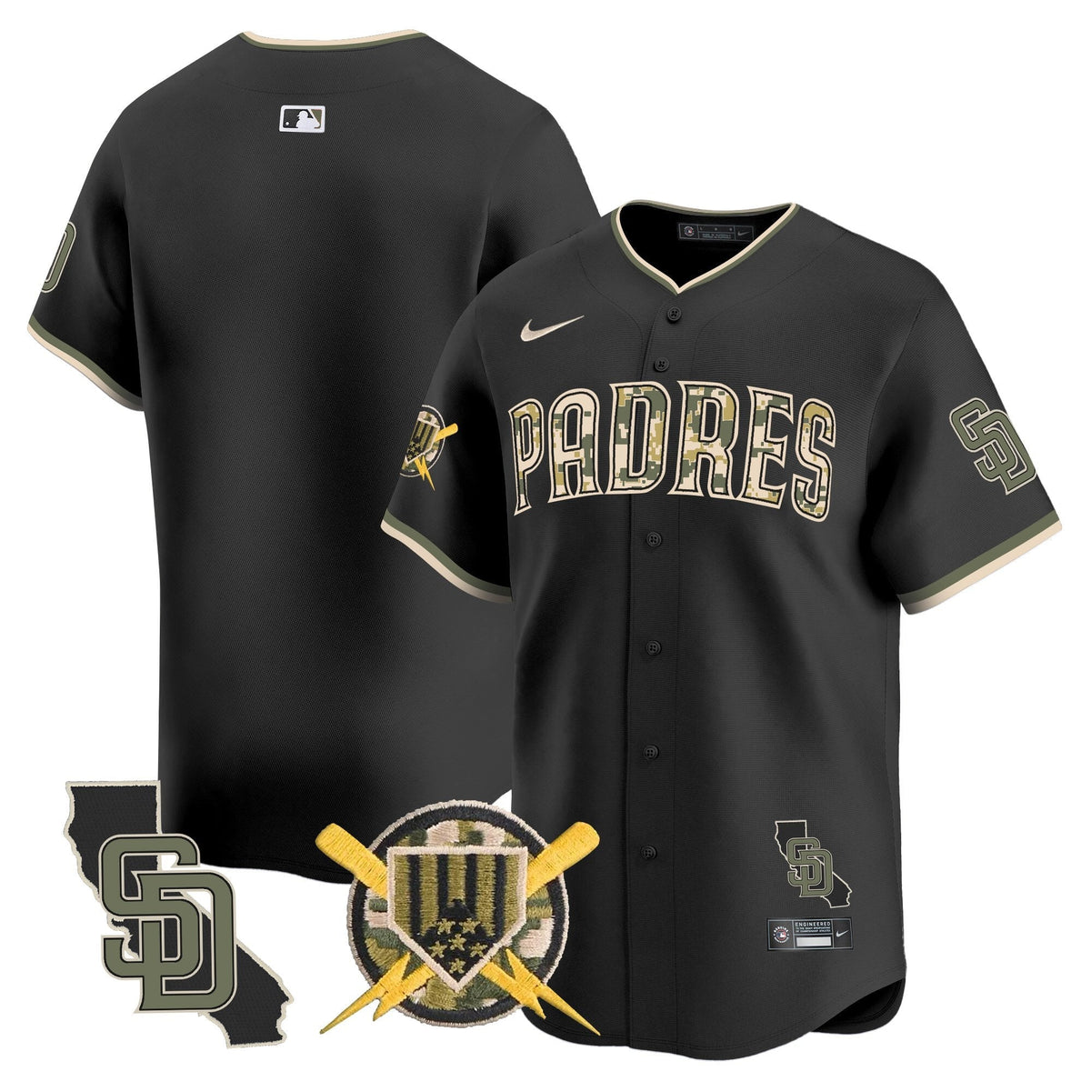 San Diego Padres Armed Forces Day Vapor Premier Limited Jersey - Stitched