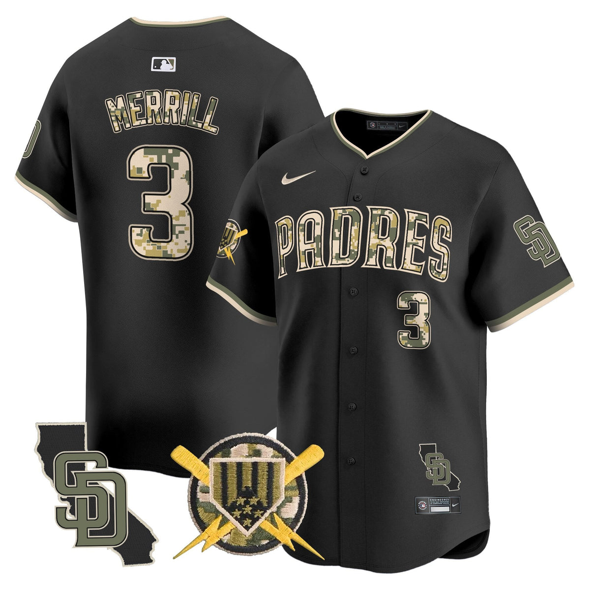 San Diego Padres Armed Forces Day Vapor Premier Limited Jersey - Stitched
