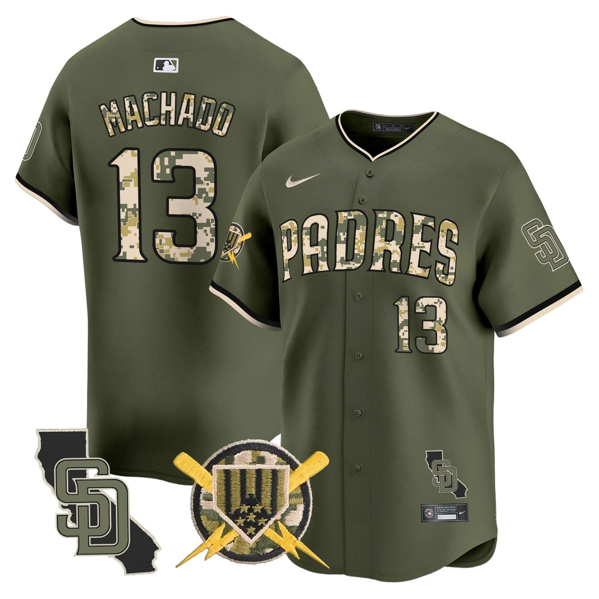 San Diego Padres Armed Forces Day Vapor Premier Limited Jersey - Stitched