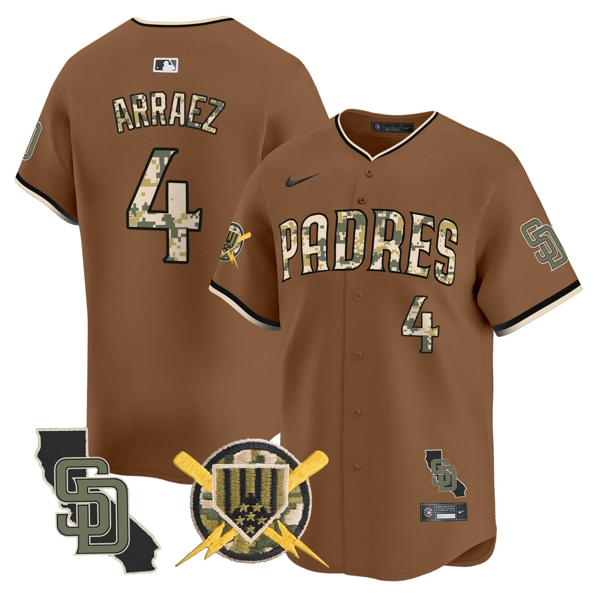 San Diego Padres Armed Forces Day Vapor Premier Limited Jersey - Stitched