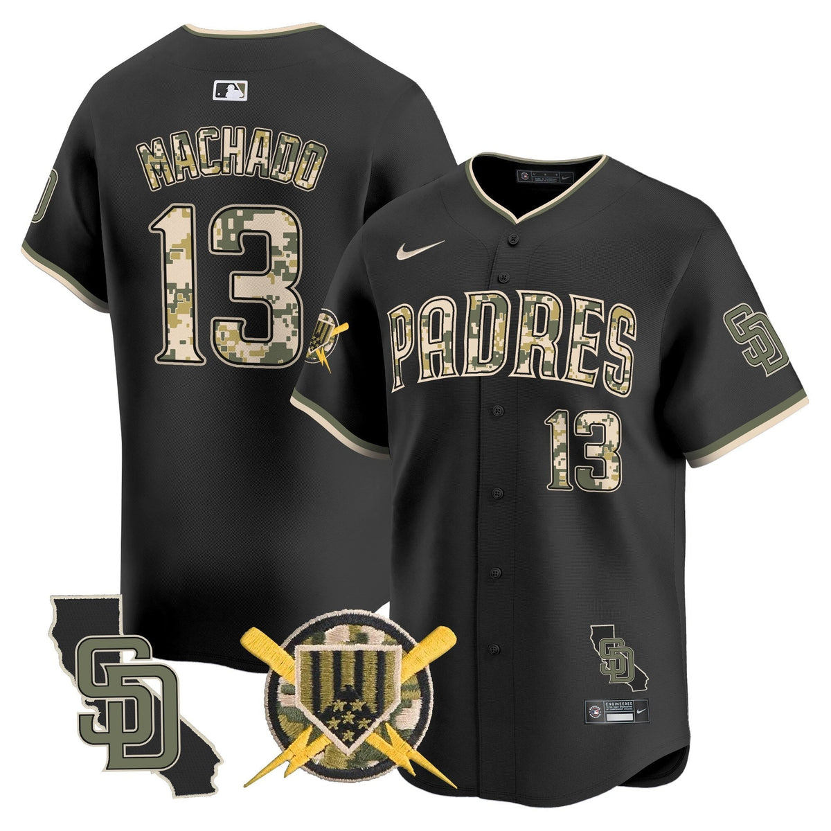 San Diego Padres Armed Forces Day Vapor Premier Limited Jersey - Stitched