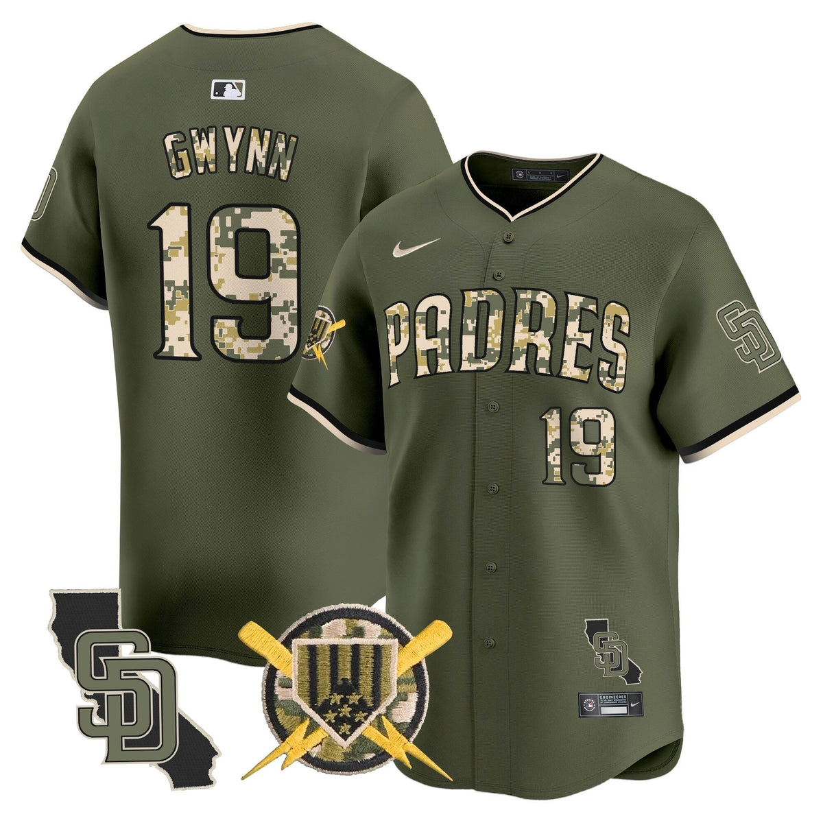 San Diego Padres Armed Forces Day Vapor Premier Limited Jersey - Stitched