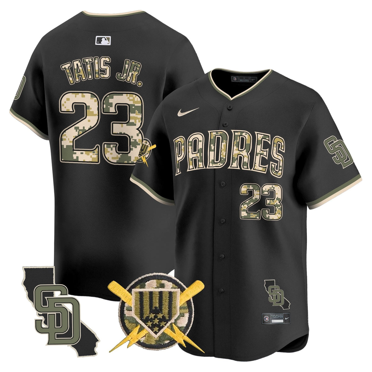 San Diego Padres Armed Forces Day Vapor Premier Limited Jersey - Stitched