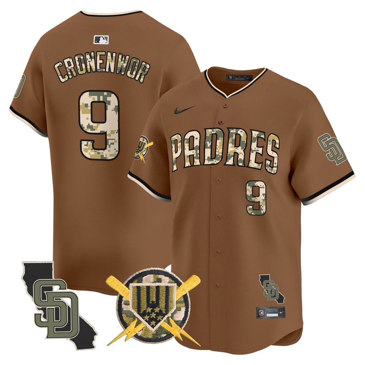 San Diego Padres Armed Forces Day Vapor Premier Limited Jersey - Stitched
