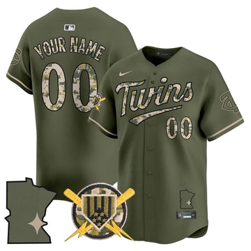 Minnesota Twins Armed Forces Day Vapor Premier Limited Custom Jersey - Stitched