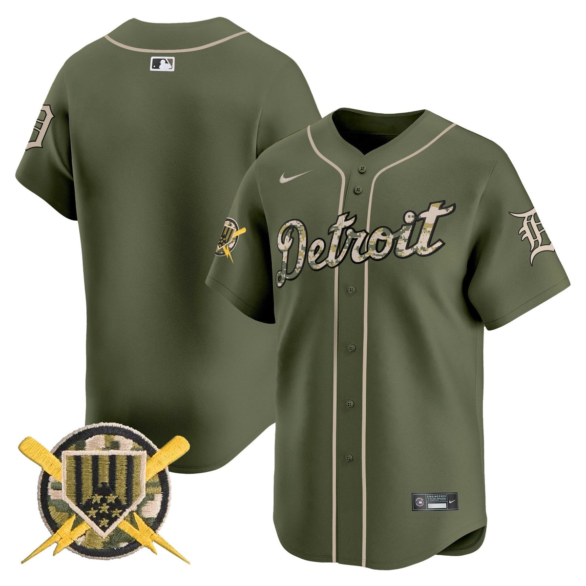 Detroit Tigers Armed Forces Day Vapor Premier Limited Jersey - Stitched