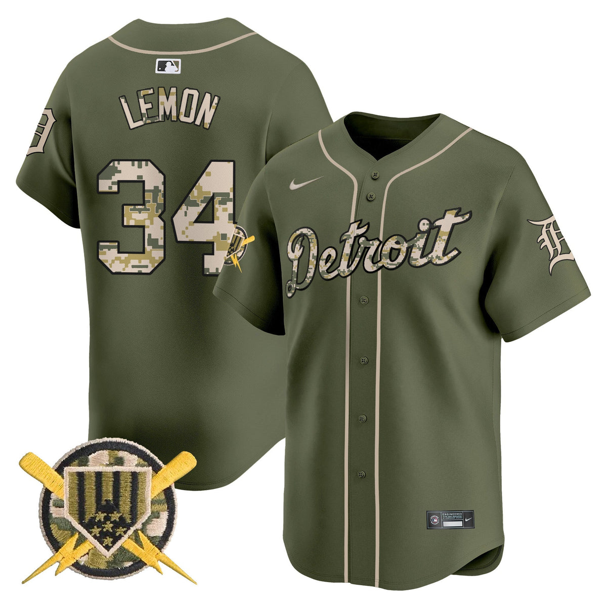 Detroit Tigers Armed Forces Day Vapor Premier Limited Jersey - Stitched