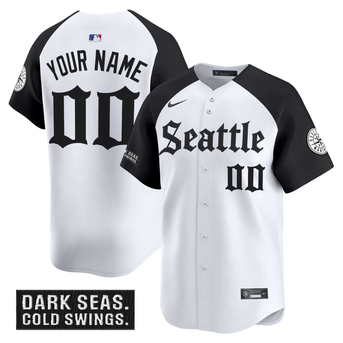 Seattle Mariners 'Deep Sea Gothic Edition' Vapor Premier Limited Custom Jersey - Stitched