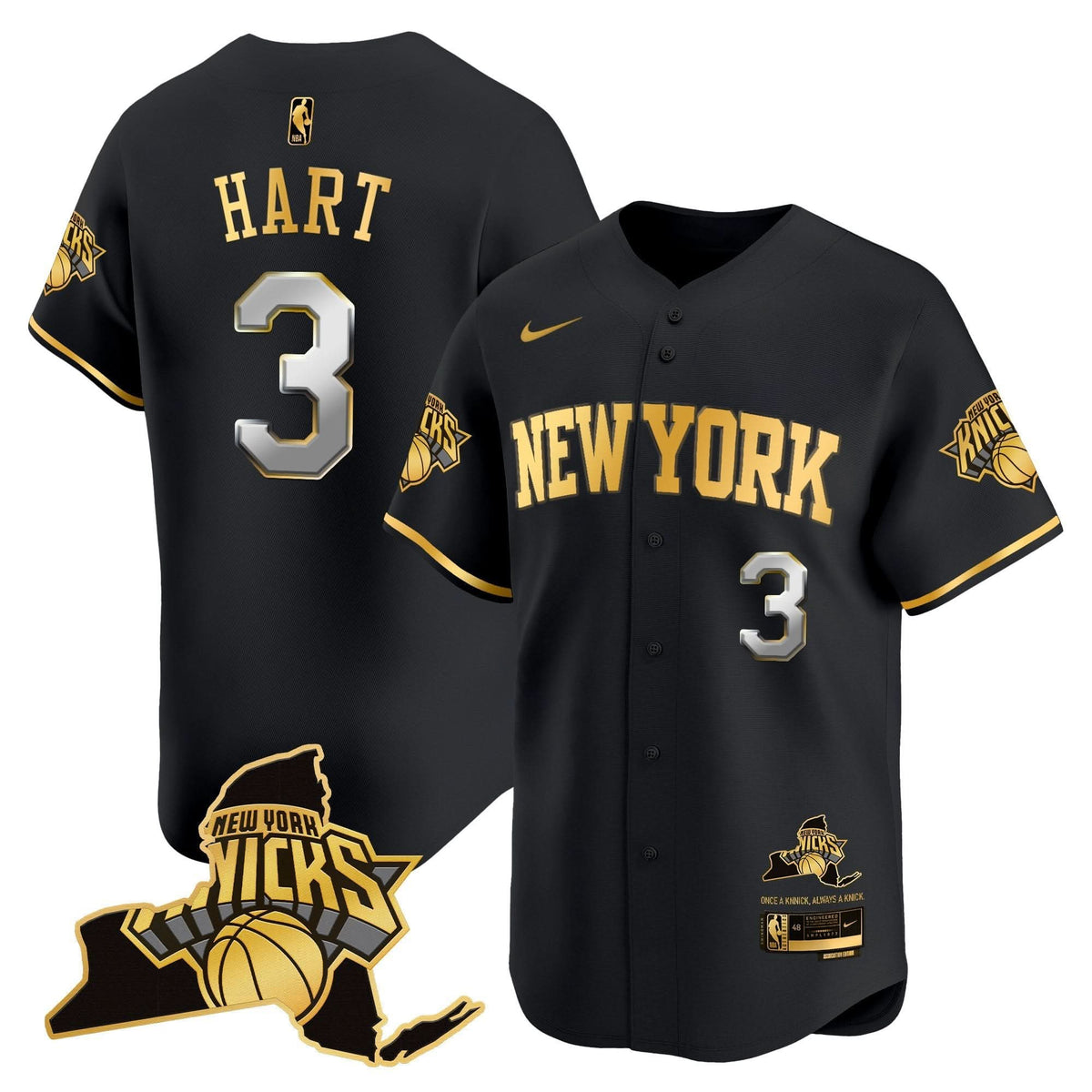 New York Knicks Vapor Baseball Jersey - Stitched