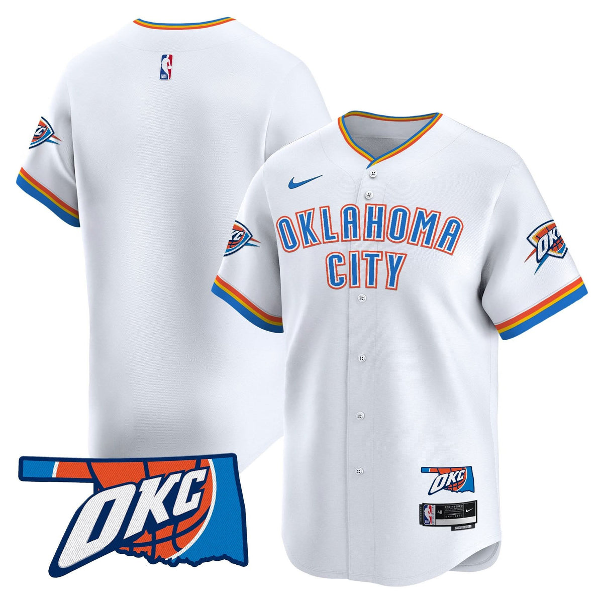 Oklahoma City Thunder Vapor Baseball Jersey - Stitched