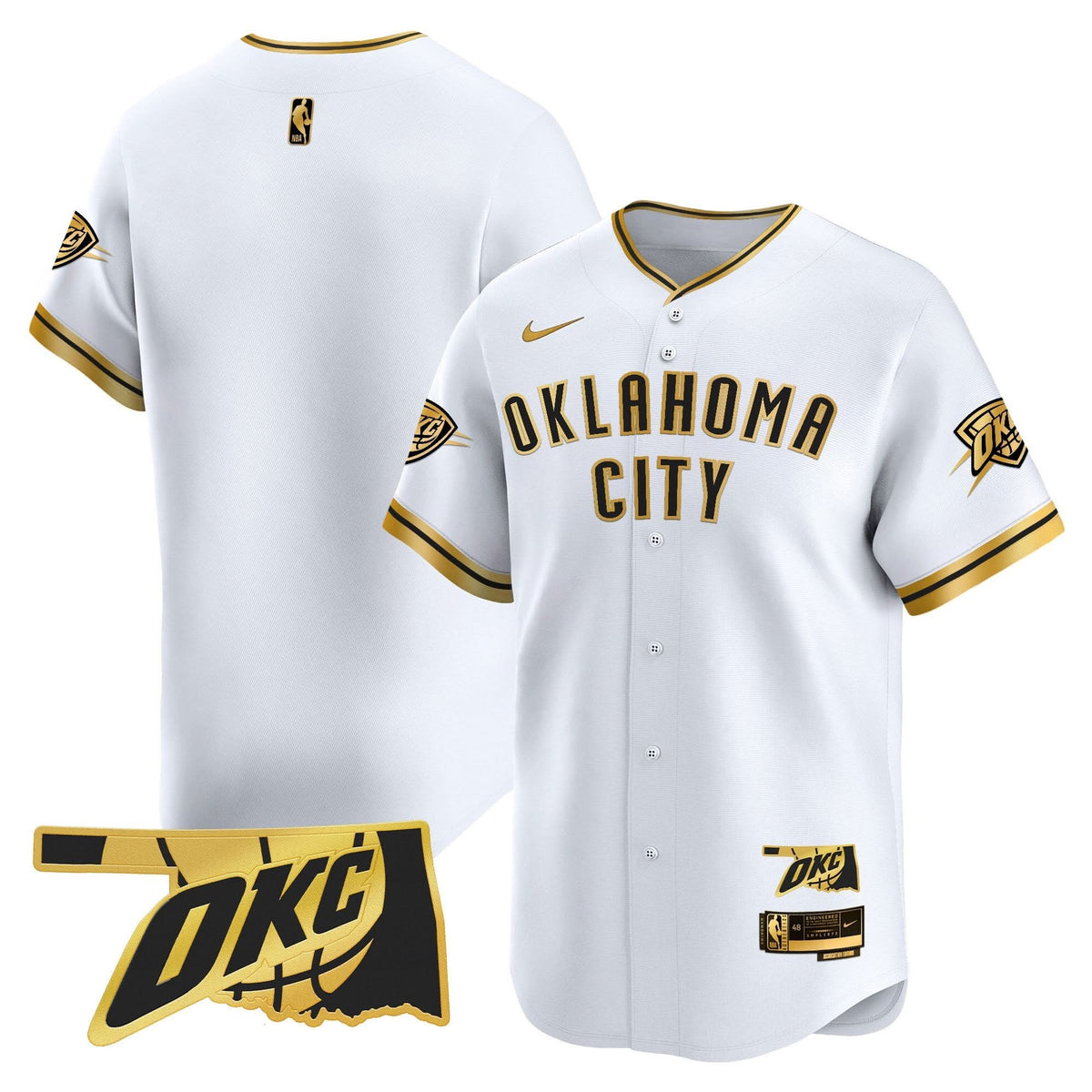 Oklahoma City Thunder Vapor Baseball Jersey - Stitched