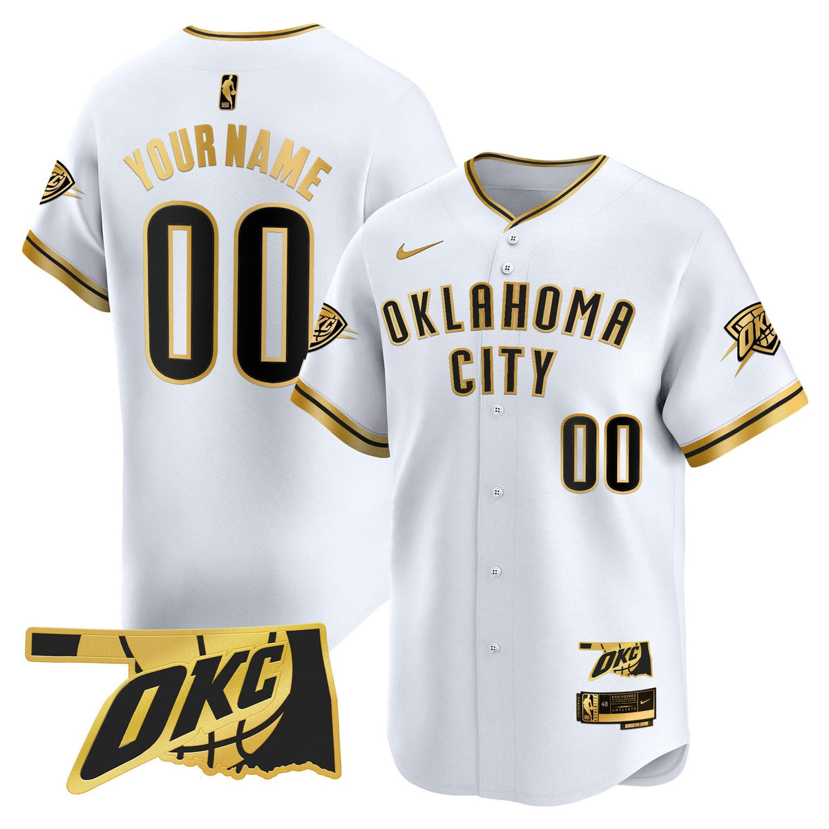 Oklahoma City Thunder Vapor Baseball Custom Jersey - Stitched