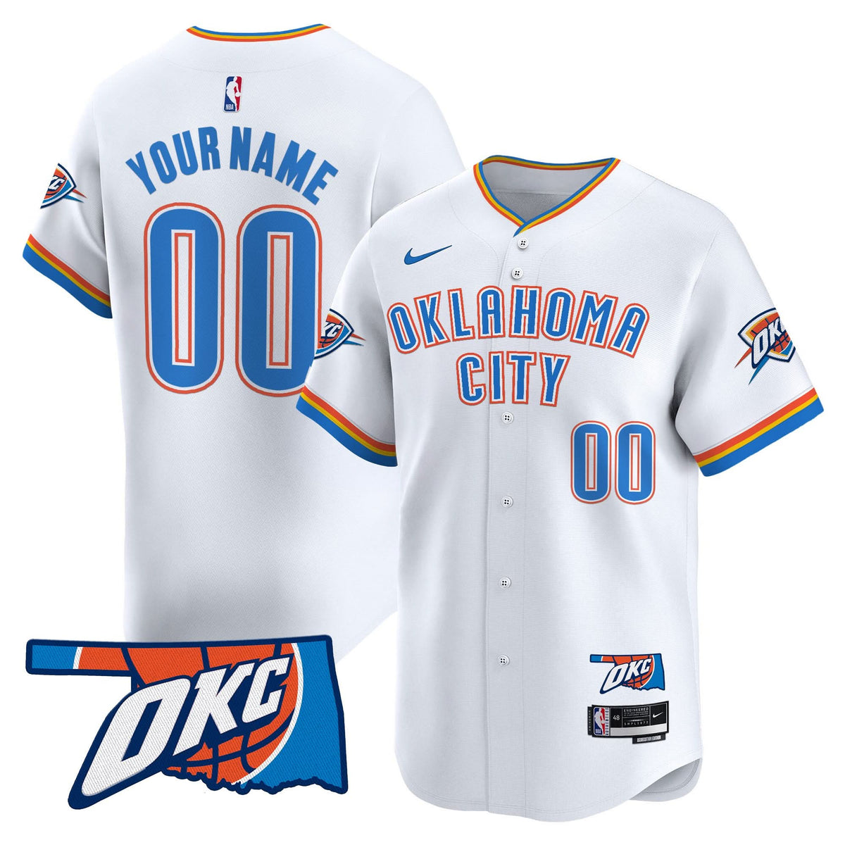 Oklahoma City Thunder Vapor Baseball Custom Jersey - Stitched
