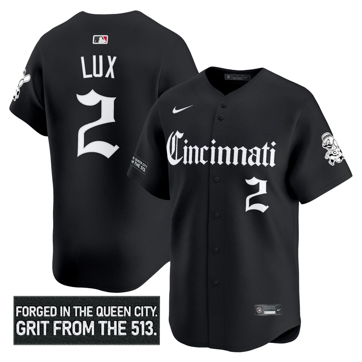 Cincinnati Reds 'Gothic Queen City Edition' Vapor Premier Limited Jersey - Stitched