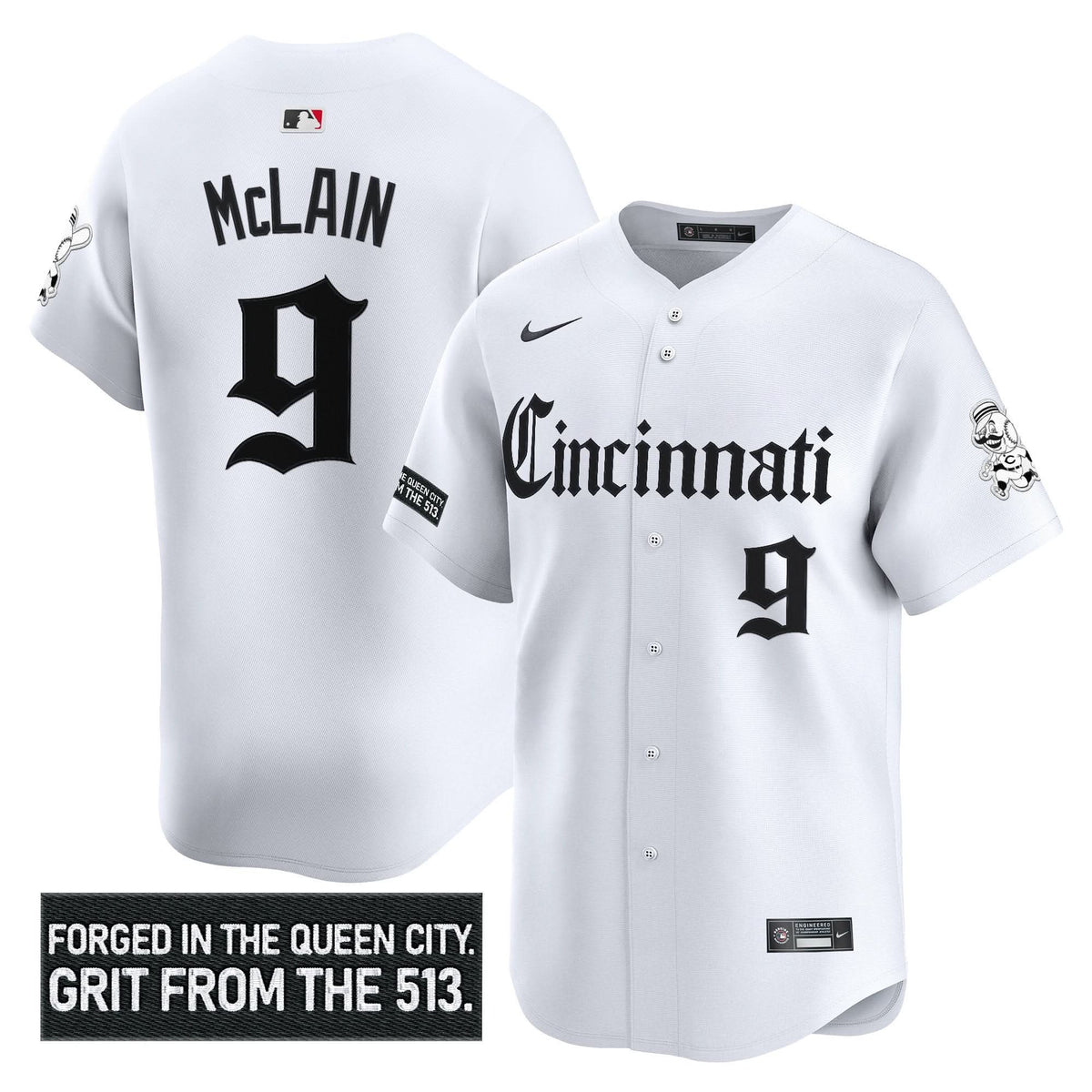 Cincinnati Reds 'Gothic Queen City Edition' Vapor Premier Limited Jersey - Stitched