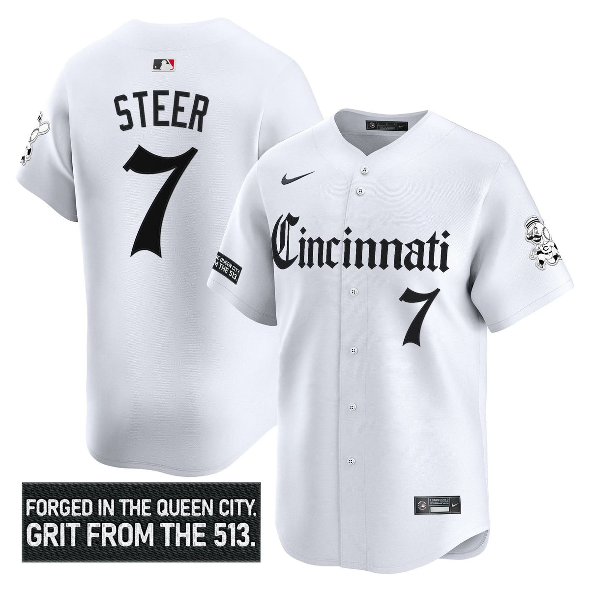 Cincinnati Reds 'Gothic Queen City Edition' Vapor Premier Limited Jersey - Stitched