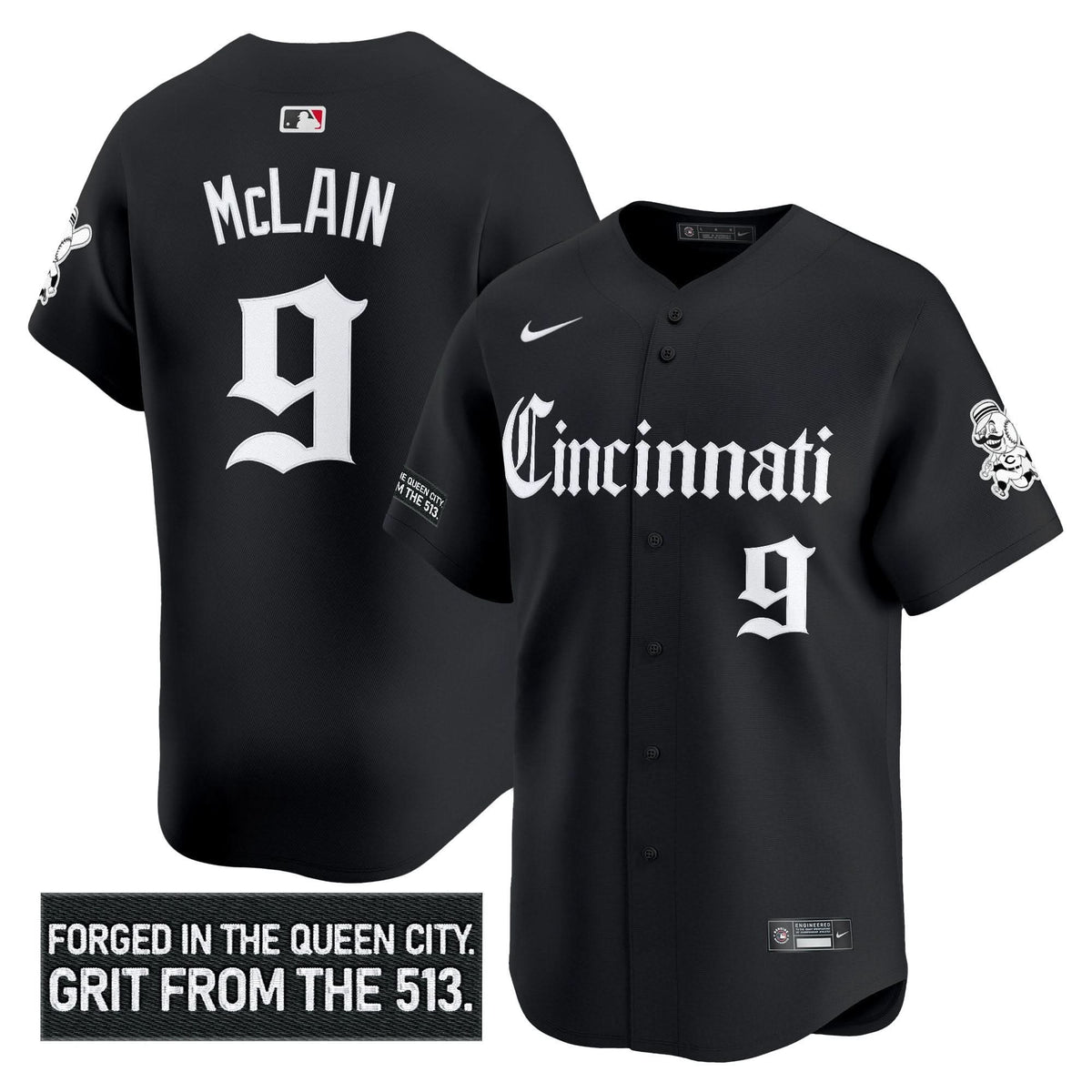 Cincinnati Reds 'Gothic Queen City Edition' Vapor Premier Limited Jersey - Stitched