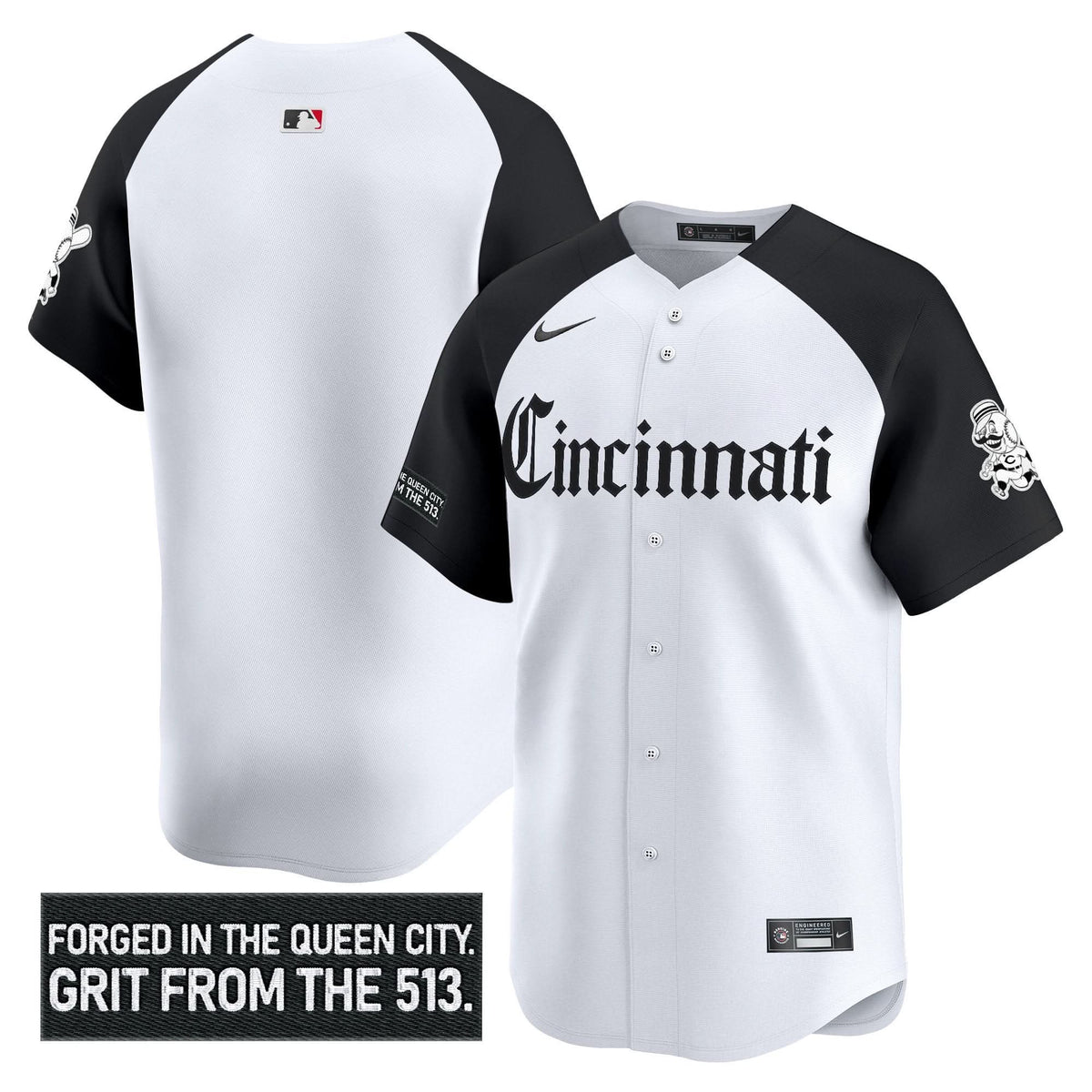 Cincinnati Reds 'Gothic Queen City Edition' Vapor Premier Limited Jersey - Stitched