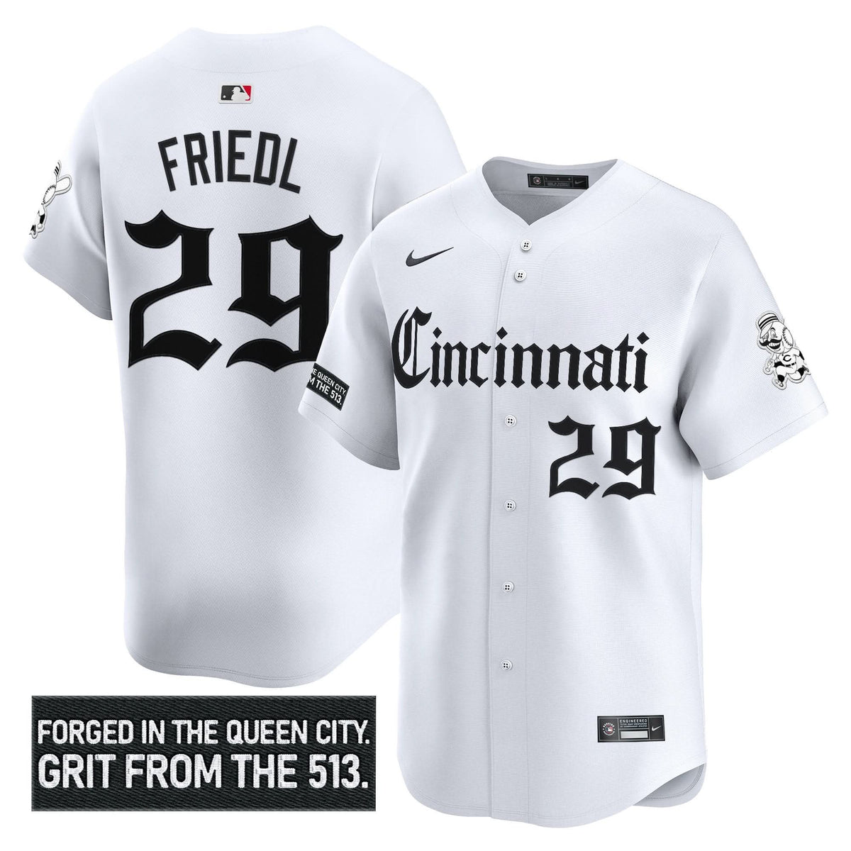 Cincinnati Reds 'Gothic Queen City Edition' Vapor Premier Limited Jersey - Stitched