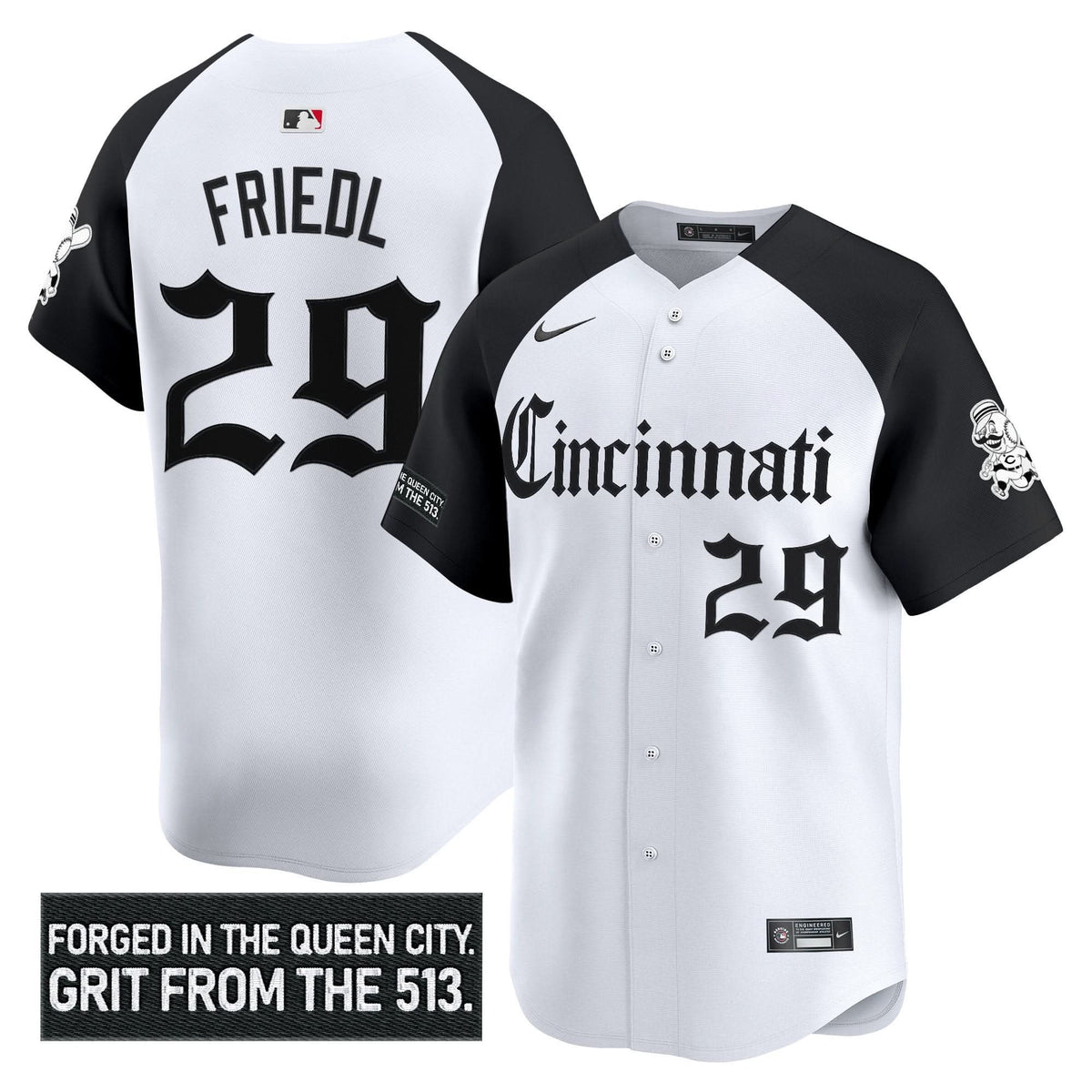 Cincinnati Reds 'Gothic Queen City Edition' Vapor Premier Limited Jersey - Stitched