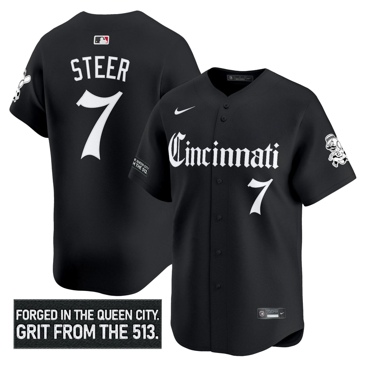 Cincinnati Reds 'Gothic Queen City Edition' Vapor Premier Limited Jersey - Stitched