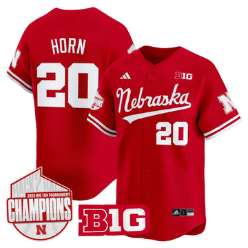 Nebraska Cornhuskers Back 2 Back Champions Patch Vapor Premier Limited Jersey-Cuztomshoes