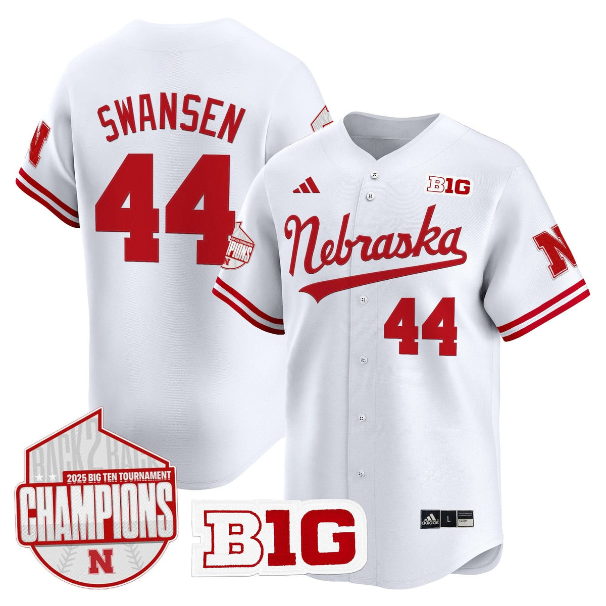 Nebraska Cornhuskers Back 2 Back Champions Patch Vapor Premier Limited Jersey-Cuztomshoes