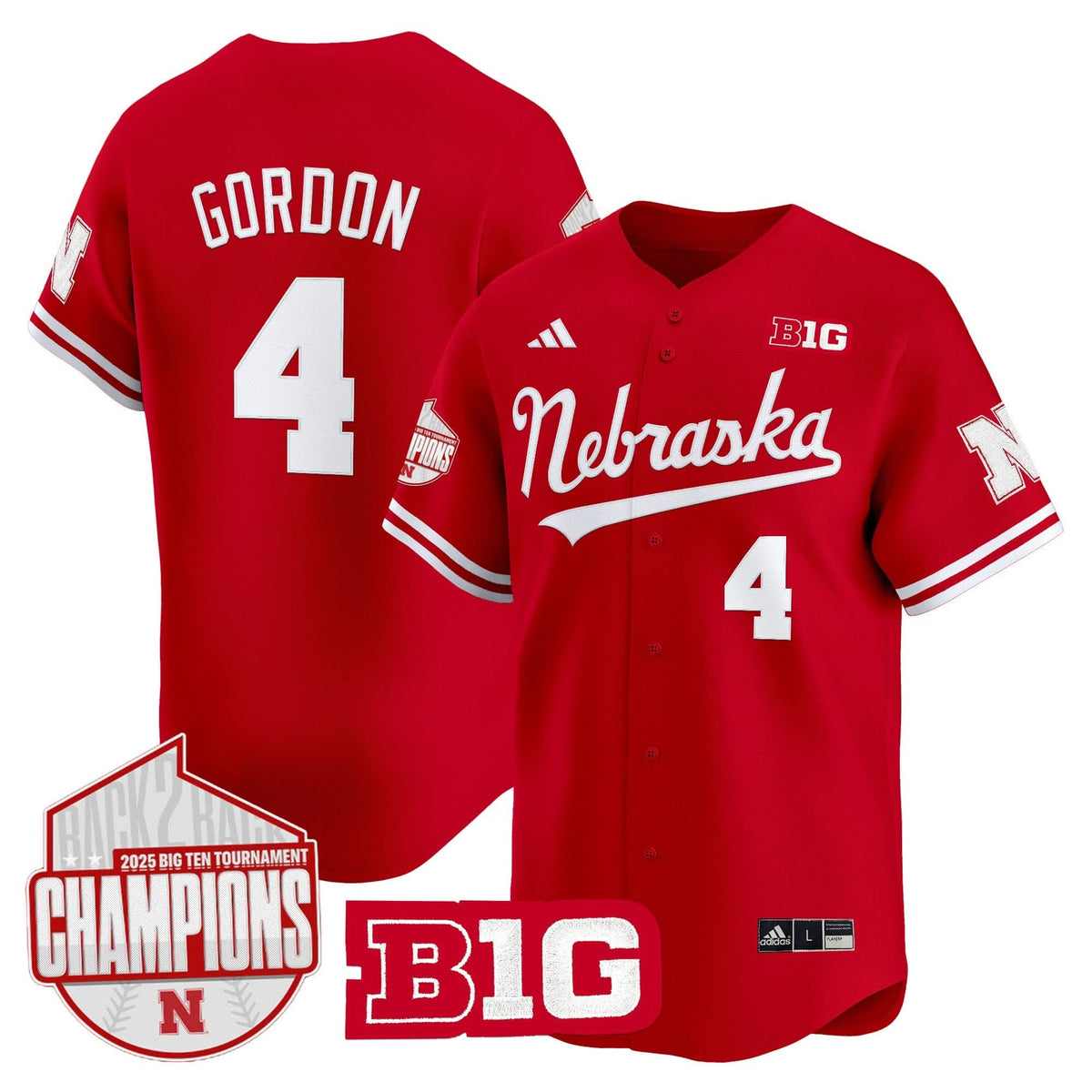 Nebraska Cornhuskers Back 2 Back Champions Patch Vapor Premier Limited Jersey-Cuztomshoes