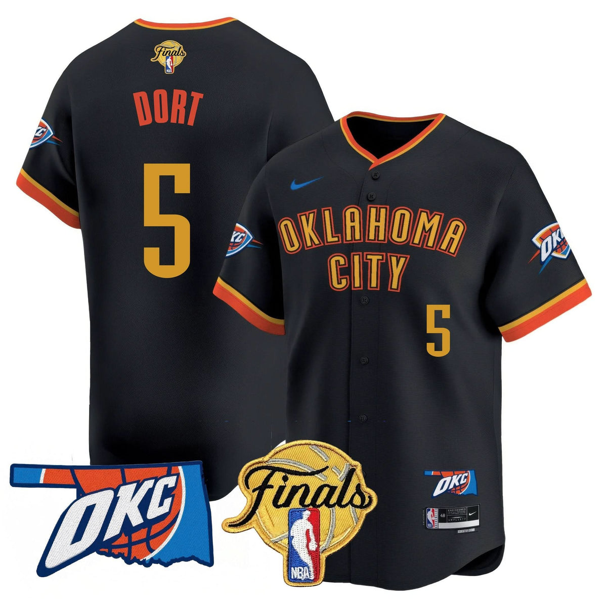 Oklahoma City Thunder Baseball Jersey - Final Patch - Stitched