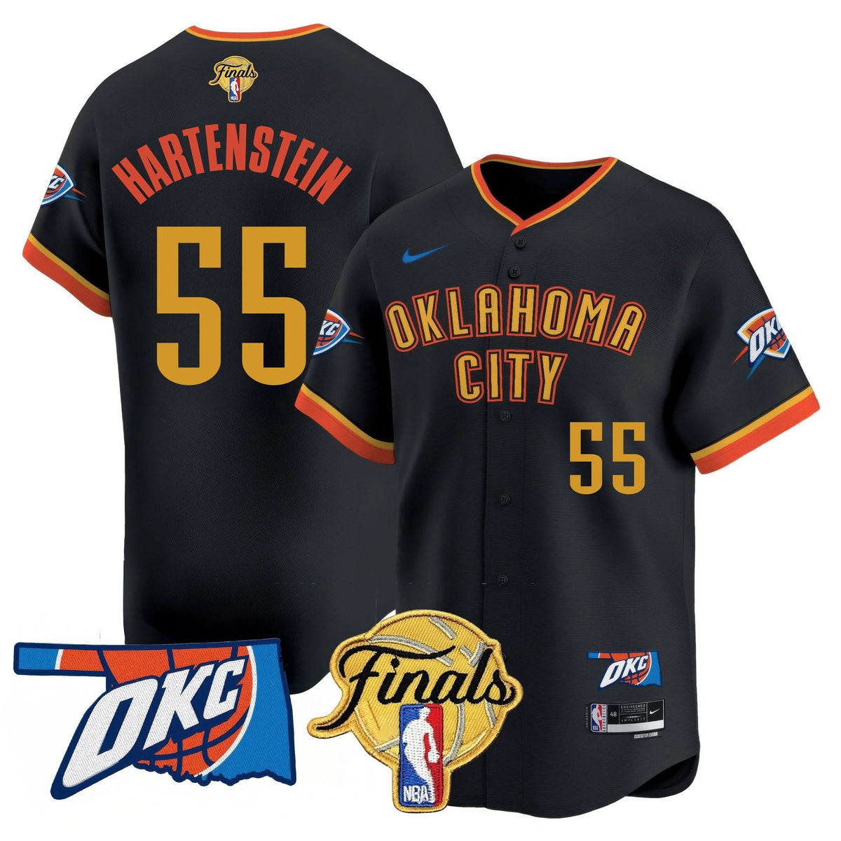 Oklahoma City Thunder Baseball Jersey - Final Patch - Stitched