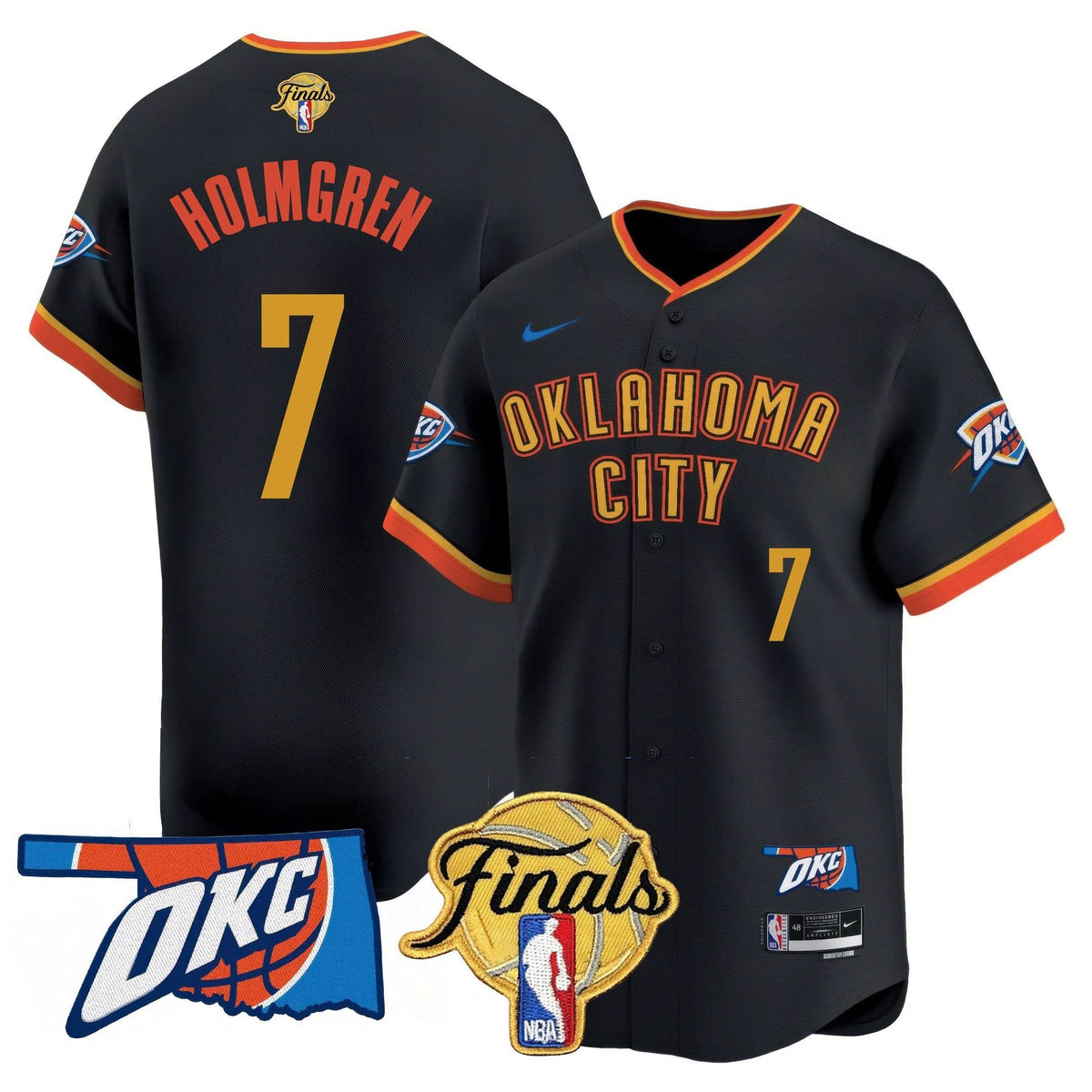 Oklahoma City Thunder Baseball Jersey - Final Patch - Stitched