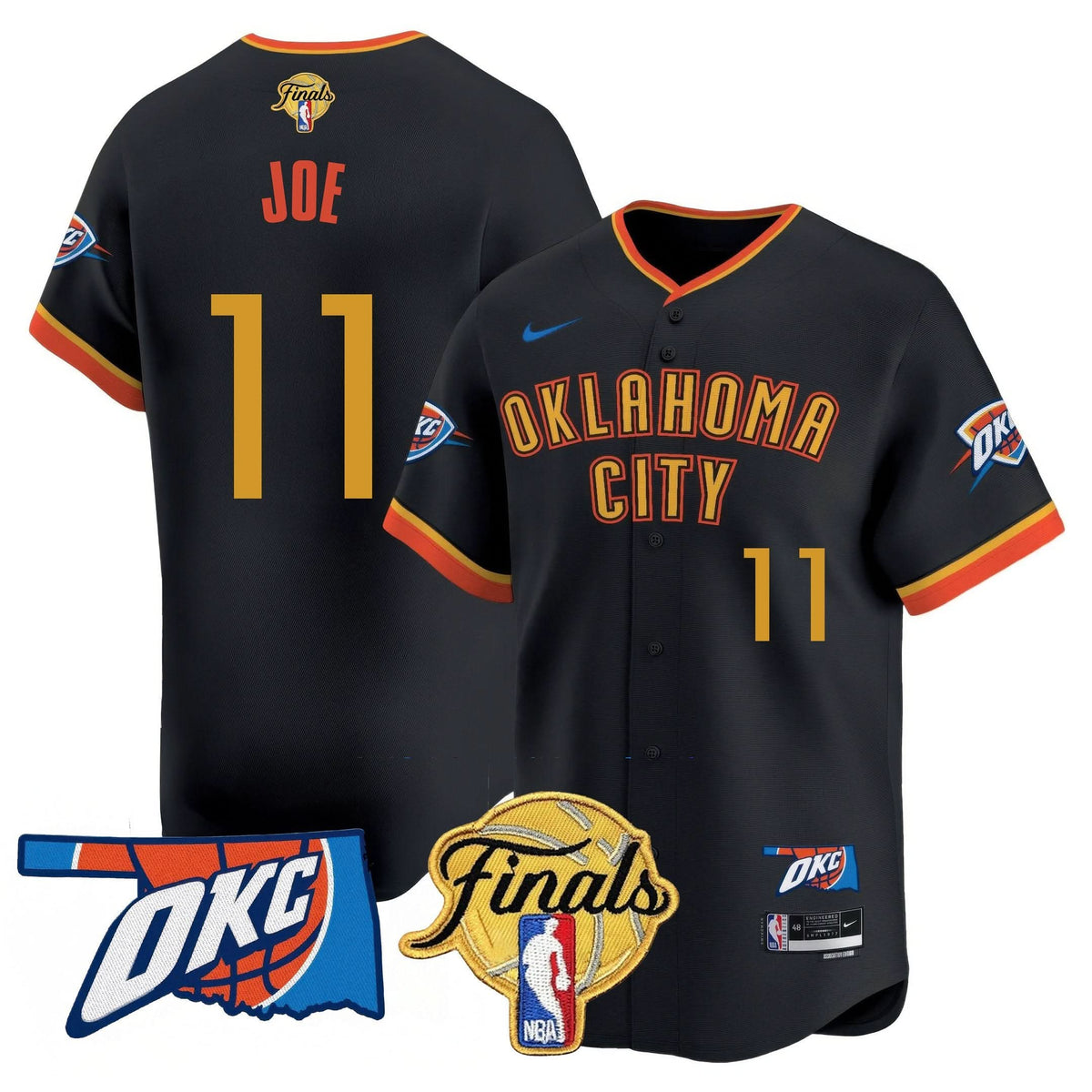 Oklahoma City Thunder Baseball Jersey - Final Patch - Stitched
