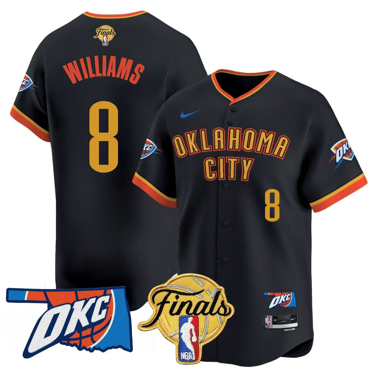 Oklahoma City Thunder Baseball Jersey - Final Patch - Stitched