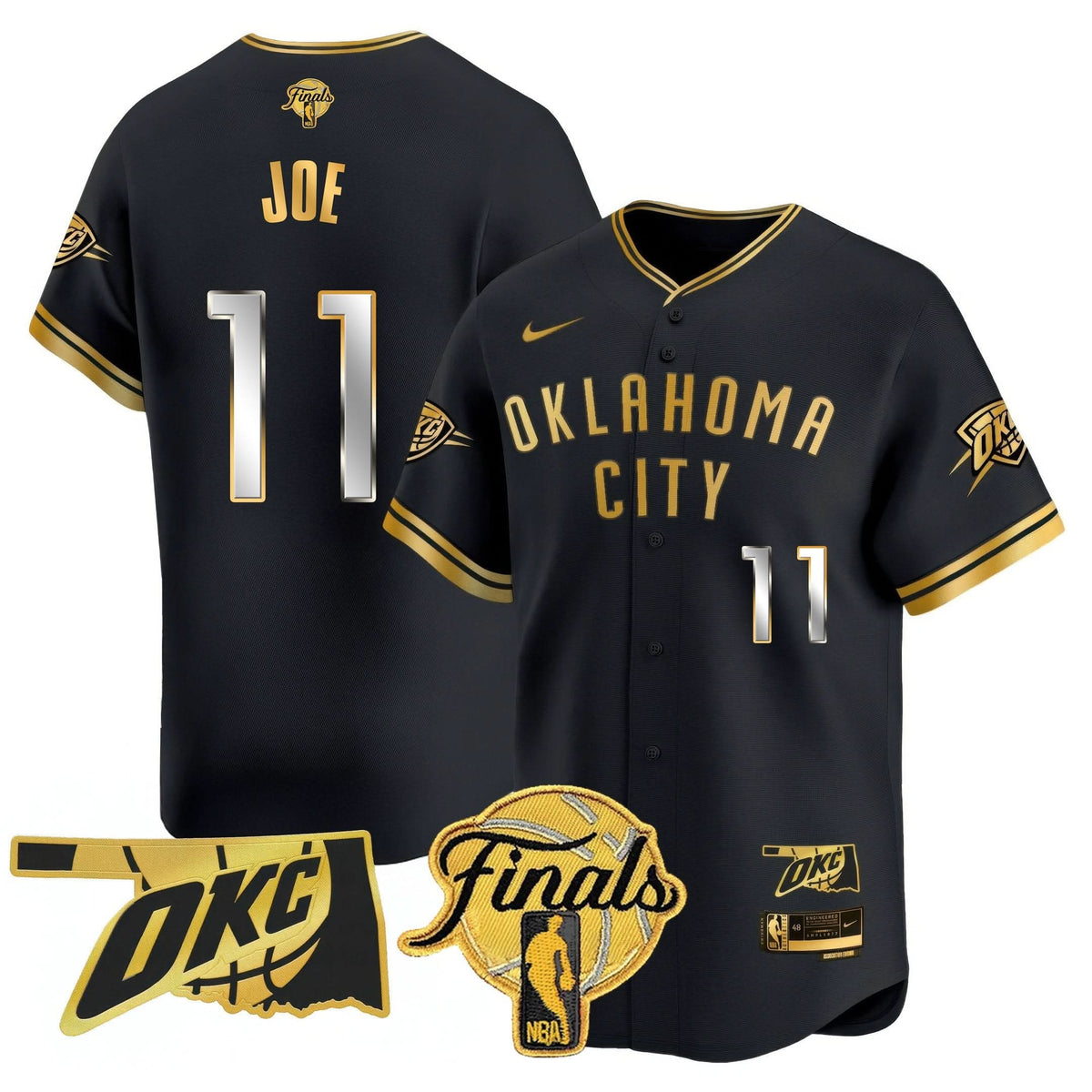 Oklahoma City Thunder Baseball Jersey - Final Patch - Stitched